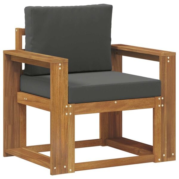 vidaXL Utomhussoffa Massivt akaciatr&auml; och polyester Naturf&auml;rg