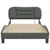 vidaXL Bed Frame with LED without Mattress "Hvar" Dark Grey 100x200 cm Fabric
