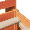 vidaXL Säng med bokhylla utan madrass vaxbrun 200x200cm massiv furu