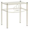 vidaXL S&auml;ngbord vit och transparent 42,5x33x44,5 cm metall och glas