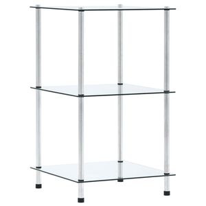 vidaXL Hylla 3 hyllplan transparent 40x40x67 cm h&auml;rdat glas