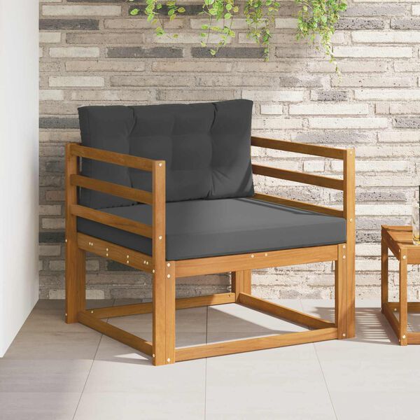 vidaXL Utomhus Mellansoffa Massivt Akaciatr&auml; Naturf&auml;rg