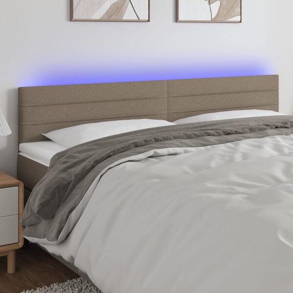 vidaXL S&auml;nggavel LED taupe 200x5x78/88 cm tyg