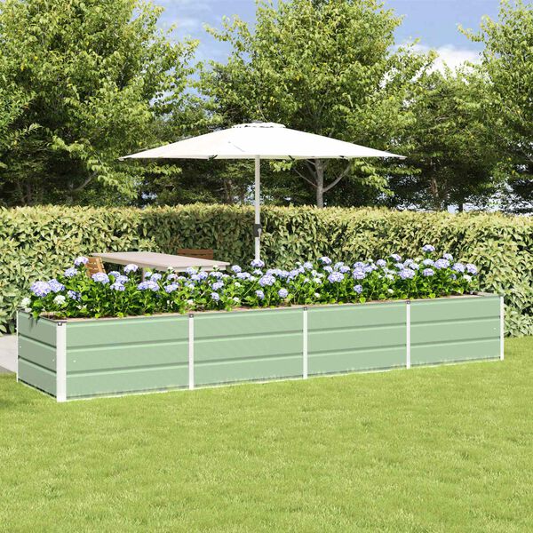 vidaXL Planteringsk&auml;rl Gr&ouml;n 320 x 80 x 45 cm St&aring;l