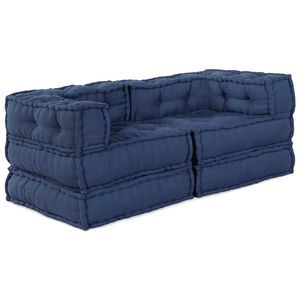 vidaXL Modulsofa enhet 2 pcs Indigo 140 x 70 x 56 cm Tyg