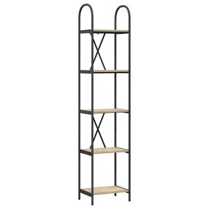 vidaXL Hyllsystem 5 niv&aring;er 40 x 30 x 183 cm Konstruerat tr&auml; Sonoma-ek