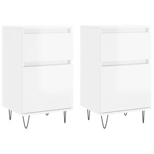 vidaXL Byr&aring;er 2 st vit h&ouml;gglans 40x35x70 cm konstruerat tr&auml;