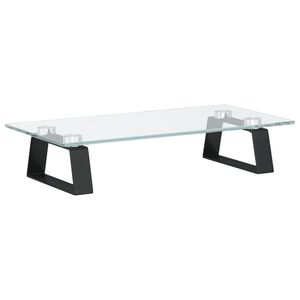 vidaXL Sk&auml;rmst&auml;ll svart 40x20x8 cm h&auml;rdat glas och metall