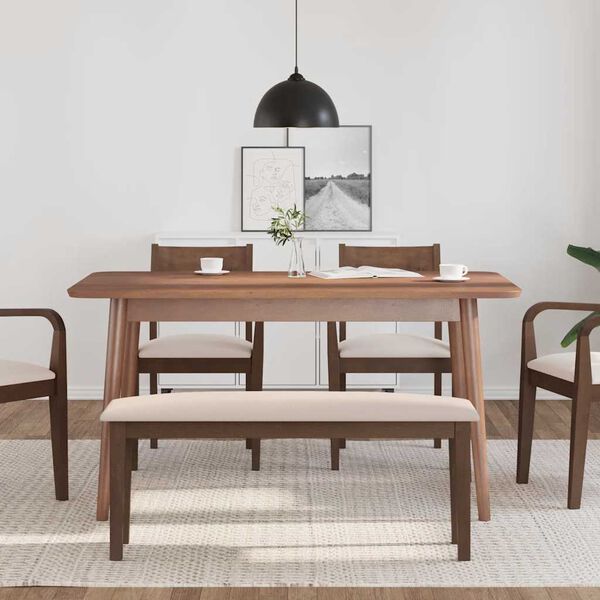 vidaXL Bänk 110 cm brunt massivt trä gummi