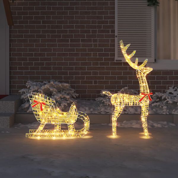 vidaXL Ren Pull Sl&auml;de med 200 LED-lampor Varmvit 70 x 26 x 129 cm PET