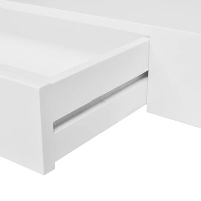 vidaXL Svävande vägghyllor med lådor 2 st 80 cm vit