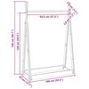 vidaXL Klädställning vit 100x45x150 cm massiv furu