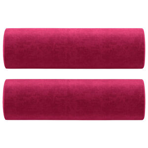 vidaXL Prydnadskuddar 2 st vinr&ouml;d &Oslash;15x50 cm sammet