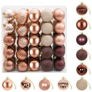 vidaXL Julbollset 75 st Champagne och brun 6 cm Polystyren