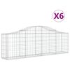 vidaXL Gabioner b&aring;gformade 6 st 200x30x60/80 cm galvaniserat j&auml;rn