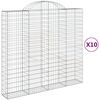 vidaXL Gabioner b&aring;gformade 10 st 200x50x180/200 cm galvaniserat j&auml;rn