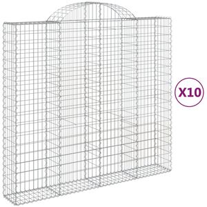 vidaXL Gabioner b&aring;gformade 10 st 200x50x180/200 cm galvaniserat j&auml;rn