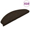 vidaXL Trappmattor sj&auml;lvh&auml;ftande 10 st 65x21x4 cm m&ouml;rkbruna halvrunda stora
