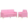 vidaXL Soffgrupp med f&ouml;rvaring 2 pcs Rosa Polyester