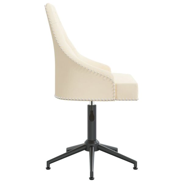 vidaXL Snurrbara matstolar 6 st gr&auml;ddvit sammet