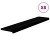 vidaXL Trappstegsmattor 8 pcs m&ouml;rkbrun 120x25x2 cm massiv ek