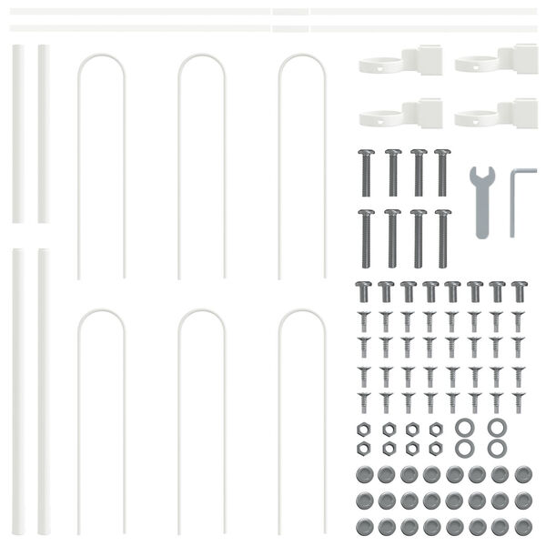 vidaXL Tr&auml;dg&aring;rdsst&auml;ngsel Vit 1,7 x 0,8 m Pulverlackerad st&aring;l