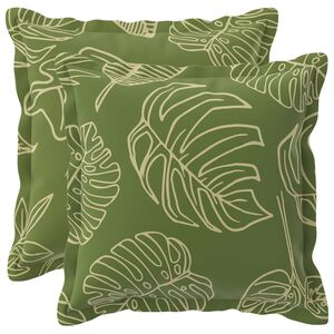 vidaXL Kudd&ouml;verdrag 2 st HOUTEN Bladdesign 30 x 30 cm Polyester