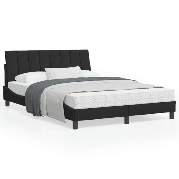 vidaXL Bed with Mattress "Hanko" Black 120x200 cm Velvet