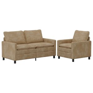 vidaXL Soffset 2 st Taupe Polyester