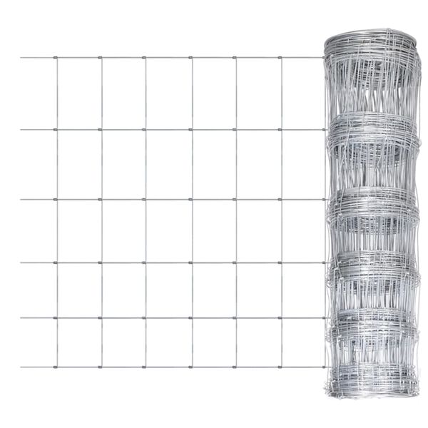 vidaXL St&auml;ngsel med stolpar f&ouml;rzinkat j&auml;rn 50 m 80/6/15