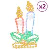 vidaXL Juldekoration ljus-figurer 2 st med 144 LEDs 70x42 cm