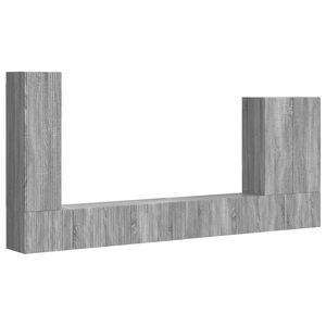 vidaXL TV v&auml;ggsk&aring;p set V&auml;ggmonterad 6 pcs Gr&aring; Sonoma