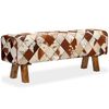 vidaXL Bänk i äkta kohud diamantmönster