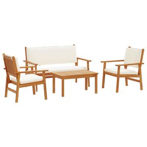 vidaXL Tr&auml;dg&aring;rdsoffset 4 pcs Brun 120 x 65,5 x 79 cm Massivt Akaciatr&auml;