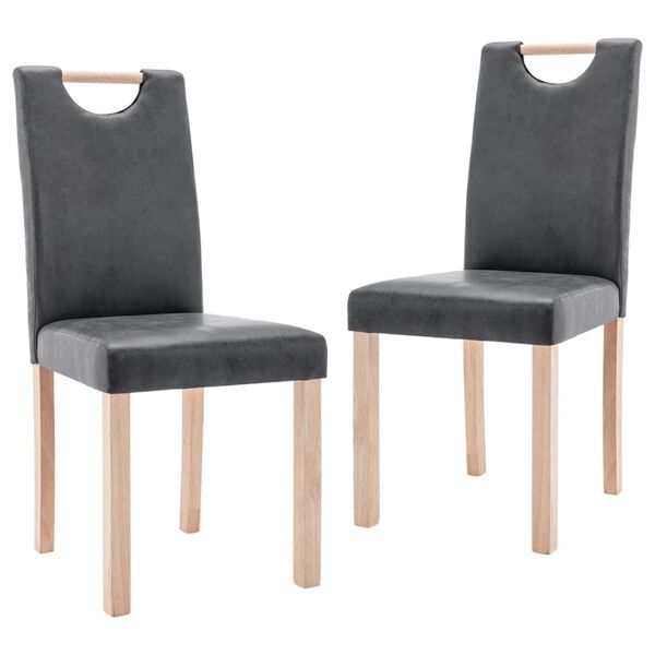 vidaXL Matstolar 2 st gr&aring; konstmocka