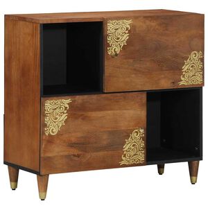 vidaXL Sideboard med hylla Brun 80 x 33 x 75 cm Massivt mangotr&auml;