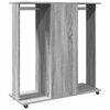 vidaXL Garderob med hjul grå sonoma 102x38x110 cm konstruerat trä