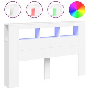 vidaXL S&auml;nggavel LED vit 160x18,5x103,5 cm konstruerat tr&auml;