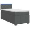vidaXL Boxspring s&auml;ng med madrass och LED M&ouml;rkgr&aring; 90 x 190 cm Tyg