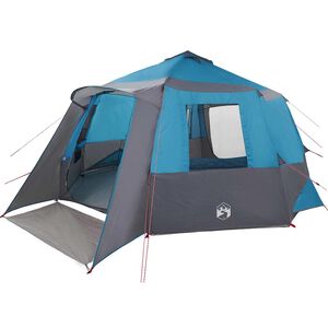 vidaXL Kabin t&auml;lt 12-personer med tak Bl&aring; och gr&aring; 500 x 500 x 294 cm