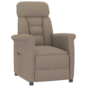 vidaXL Recliner Stol Taupe Taupe 70.5 x 96.5 x 95 cm Polyester