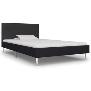 vidaXL S&auml;ngram utan madrass svart tyg 90x200 cm
