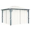 vidaXL Paviljong med draperier 300x300 cm gr&auml;ddvit aluminium