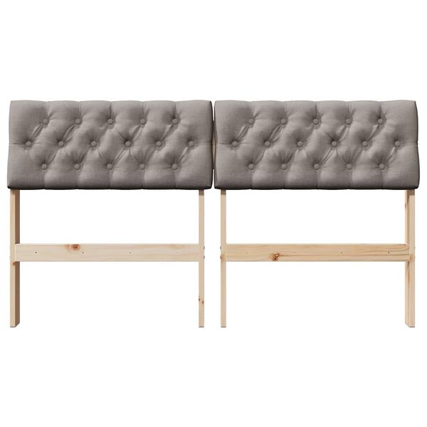 vidaXL Kl&auml;dd s&auml;nggavel Taupe 135 cm Massiv furu