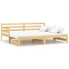 vidaXL Dagb&auml;dd utdragbar massiv furu 2x(90x200) cm