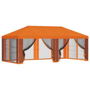 vidaXL Gazebo-tak med sidov&auml;ggar Orange 600,5 x 300,5 cm Polyester