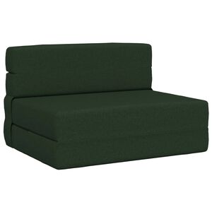 vidaXL F&auml;llbar Soffbed M&ouml;rkgr&ouml;n 70 x 80 x 60 cm Tyg