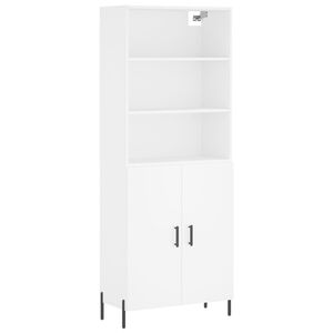 vidaXL H&ouml;gsk&aring;p vit 69,5x34x180 cm konstruerat tr&auml;