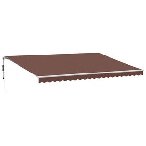 vidaXL Markis automatiskt inf&auml;llbar brun 500x350 cm