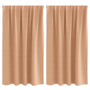 vidaXL M&ouml;rkl&auml;ggningsgardiner med Ringar 2 pcs Ljusbrun 140 x 140 cm